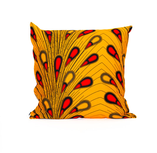Golden Bloom – Ankara Throw Pillow Cover