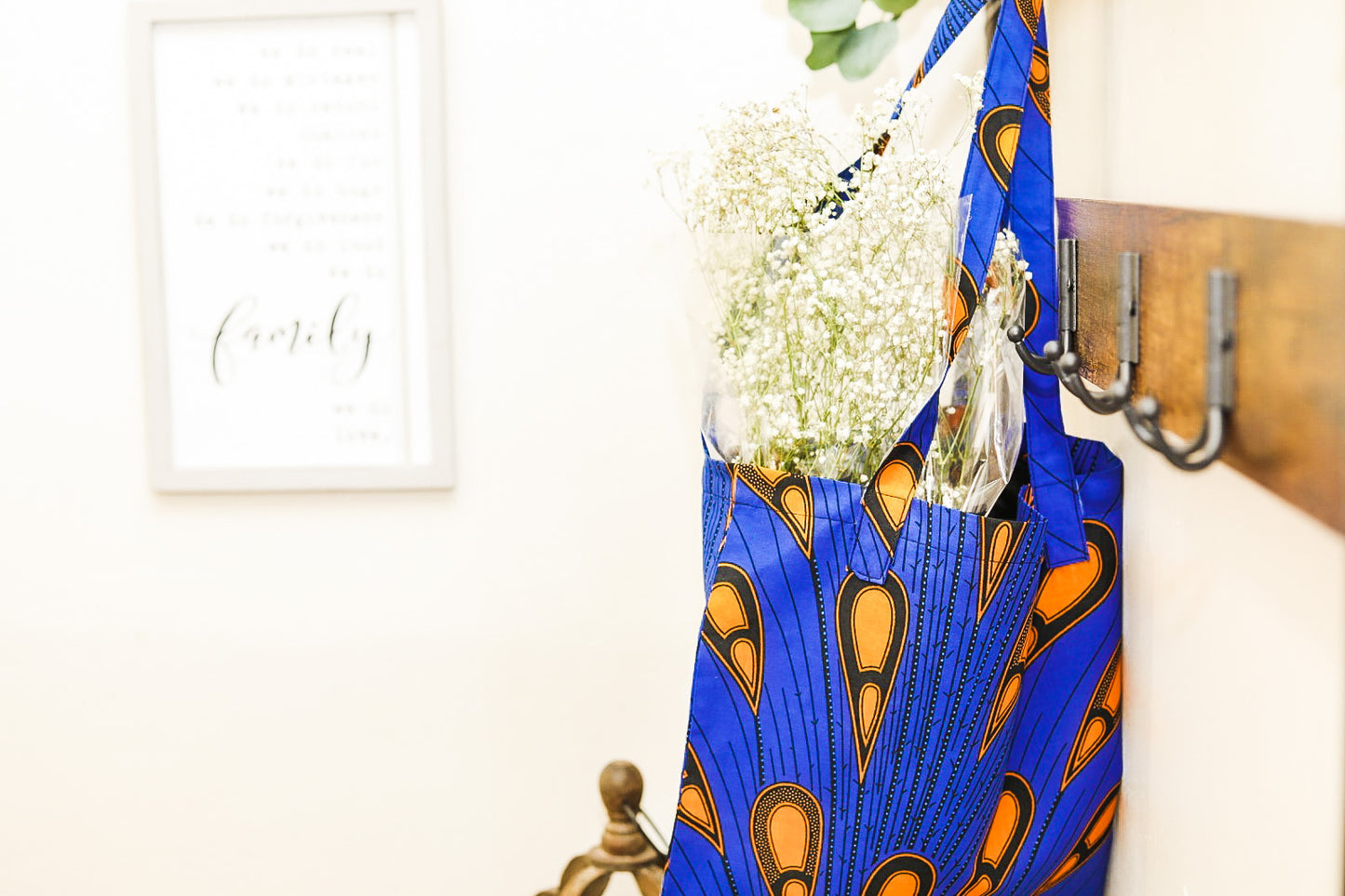 Golden Ember – Ankara Lined Tote Bag