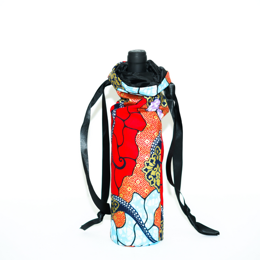 Celebration Bloom – Ankara Wine Bag